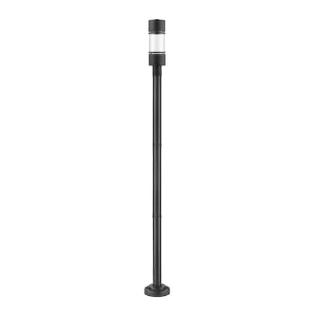 Z-Lite Luminata 1 Light Outdoor Post Mounted Fixture, Black & Clear 553PHB-567P-BK-LED